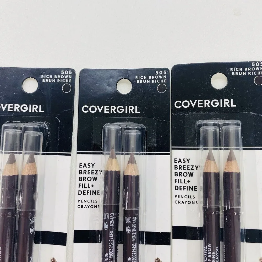 Covergirl Easy Breezy Brow Fill + Define Pencils Crayons Rich Brown 505 Lot of 3